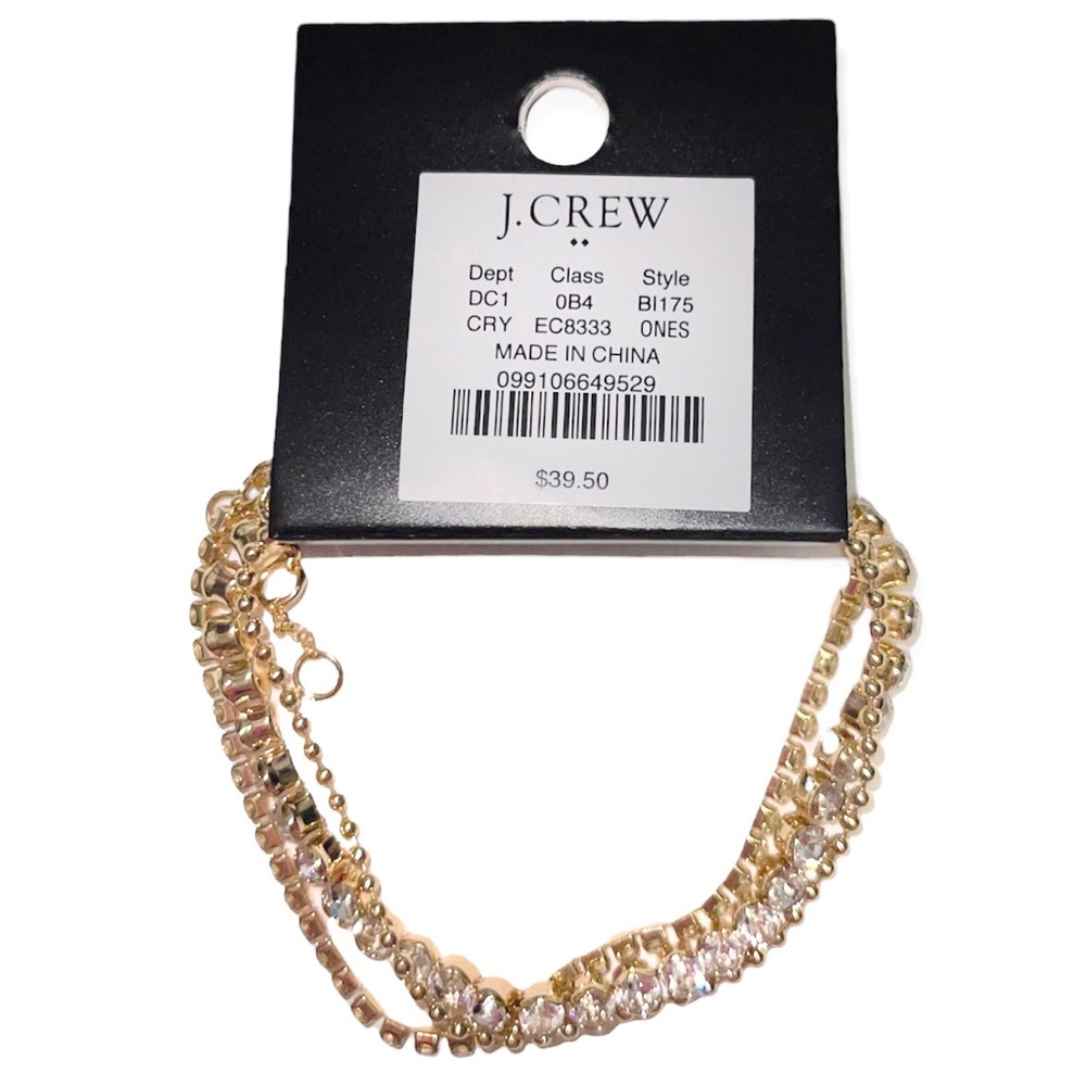 J. CREW Tennis Bracelet Set Three Bracelets Crystals NWT - Picture 8 of 10